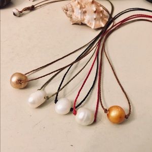 Pearl waterproof rope necklace